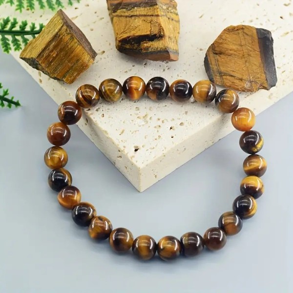 Natural Tiger's Eye Bracelet - Elastic Fit