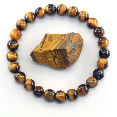 Natural Tiger's Eye Bracelet - Elastic Fit