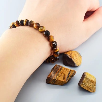 Natural Tiger's Eye Bracelet - Elastic Fit